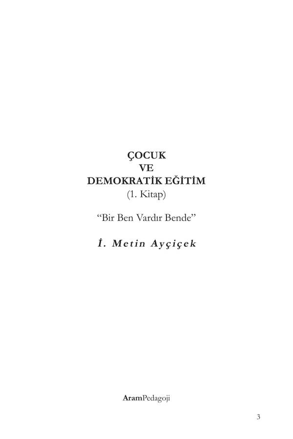 Çocuk ve Demokratik Eğitim — Metin Ayçiçek